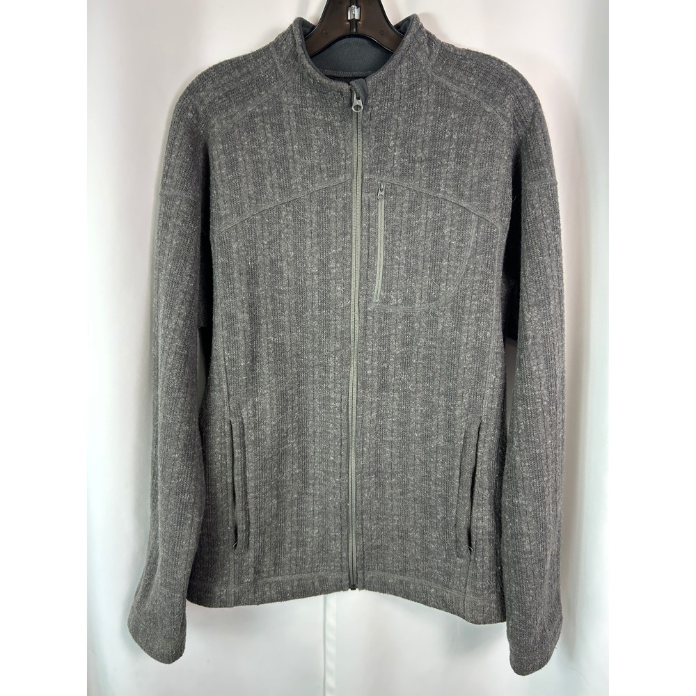 Lululemon Gray Ribbed Knit Full Zip Fleece Lined Jacket Gorpcore Athleisure M